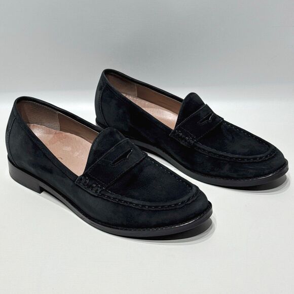 Vionic Waverly Black Nubuck Leather Penny Loafers Comfort Arch Support Women 7.5 - Picture 2 of 14